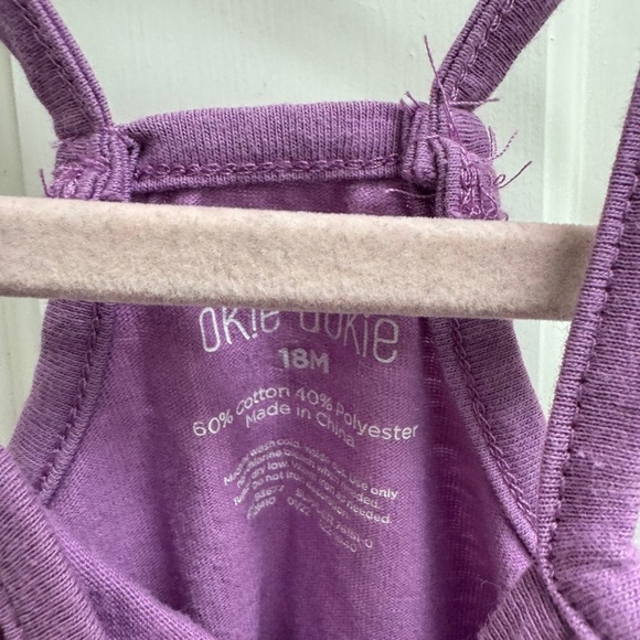 Okie Dokie 18M Girls Purple Pool Party Cami Onesie - Picture 4 of 5